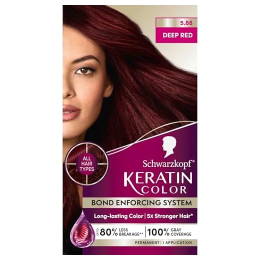 Schwarzkopf Keratin Color Permanent Hair Color, 5.88 Deep Red, 1 Application - Professionally Inspired Permanent Hair Dye, for up to 80% Less Breakage vs Untreated Hair and up to 100% Gray Coverage