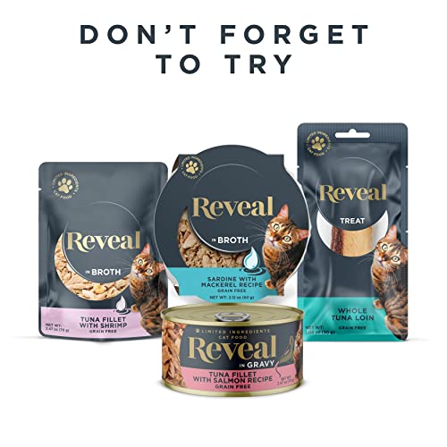 Reveal Natural Wet Cat Food, 12 Pack, Limited Ingredient Canned Wet Cat Food, Grain Free Food For Cats, Variety Of Fish Flavors In Broth, 2.47Oz Cans #TOP5
