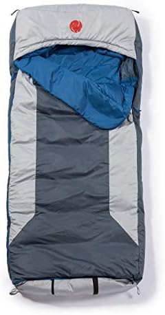 OmniCore Designs Multi Down Hooded Rectangular Sleeping Bag (-10F Blue / 10F Red / 30F Yellow) with 4pt. Compression Stuff Sack