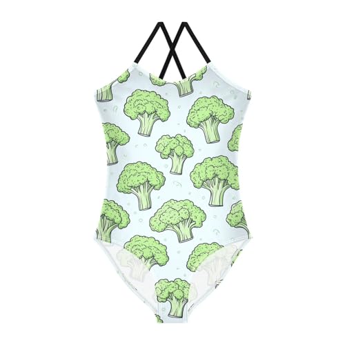 Broccoli Girls One Piece Swimsuits Quick Dry Beach Swimwear Bathing Suit