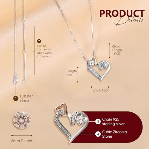 To My Soulmate: My Life, Love & Best Friend - Ultimate Heart Necklaces for Girlfriend, Christmas & Promise Soulmate Necklace Gifts - Love Knot Necklace2