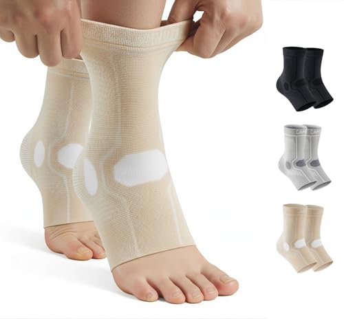 Image of CAMBIVO Ankle Compression Sleeve Support for Men & Women, 1 Pair for Sports