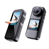 Xilecam Caméra Sport Double écran 4K 60FPS Caméra étanche à écran Tactile Camera Moto Anti Secousse et Accessoires de Montage Adapté aux Sports de Plein air et au Cyclisme（Gris métallisé）