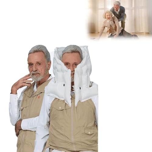 Anti-Fall Airb-ag Vest for The Elderly Air-Bag Jacket for Elderly Airb-ag Triggers in 0.08 Seconds Khakiformale-XL
