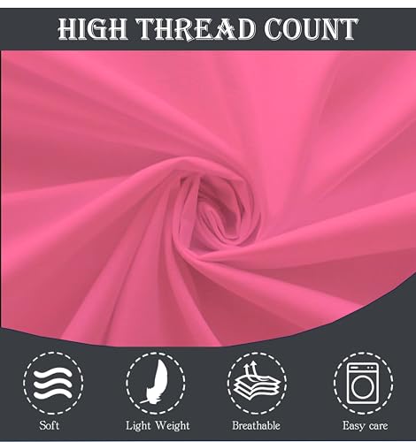 Image of Filymore Pink Solid Plain 240 TC Single Bedsheet Set with 1 Pillow Cover, Soft Microfiber Bed Sheet for Single Bed, Comfortable and Durable Bedding, Easy Care, Size 90x60 Inches