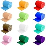 APOMOONS Krepppapier Bänder Krepppapier bunt Set, 12 Farben Jeweils 25 Meter x 5 cm Kreppbänder, DIY Papier Streamer Luftschlangen für Hochzeit Papierfalten Basteln, Krepp-Papier Feier Dekoration