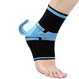 RYOQYUS Compression Ankle Brace With Silicone Gel Pad,Ankle Sleeve Support Foot Support Sleeves for Pain Relief from Plantar Fasciitis,Achilles, Reduce Foot Swelling & Prevent Ankle Injuries(M)