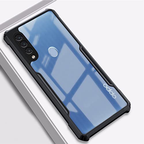 Image of Pikkme Oppo A31 Back Cover | Crystal Clear Transparent Back | Ultra Hybrid | Full Camera Protection | Raised Edge with 360 Degree Protection | Bumper Back Case for Oppo A31 (Black)