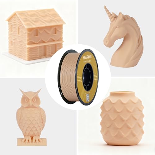 Image of Kingroon PLA 3D Printer Filament,10 Rolls,Dimensional Accuracy + /- 0.02 mm, 1 kg Spool(2.2lbs), 1.75 mm,Red Blue Green Yellow Wood Orange Pink Purple Silver Skin