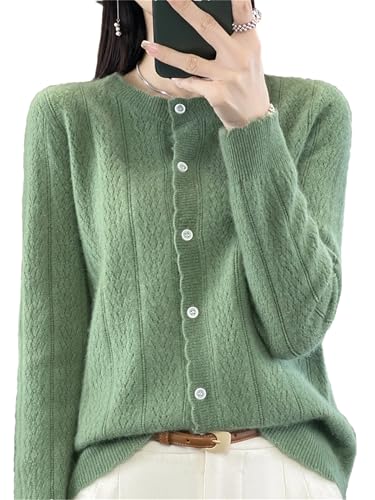 Women's Cashmere Cardigan Sweater Casual Soft Long Sleeve Button Down Knitted Sweater Jacket