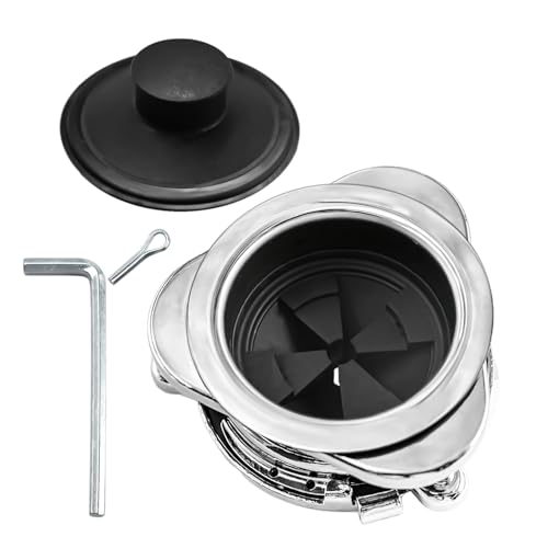Garbage Disposal Flange Kit and Stopper for InSinkErator 3 Bolt Mount Stainless Steel Kitchen Sink Flange Parts with Stopper Compatible with InSinkErator Models Garbage Disposal(114mm)
