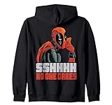 Marvel Deadpool Shhh No One Cares Portrait Zip Hoodie