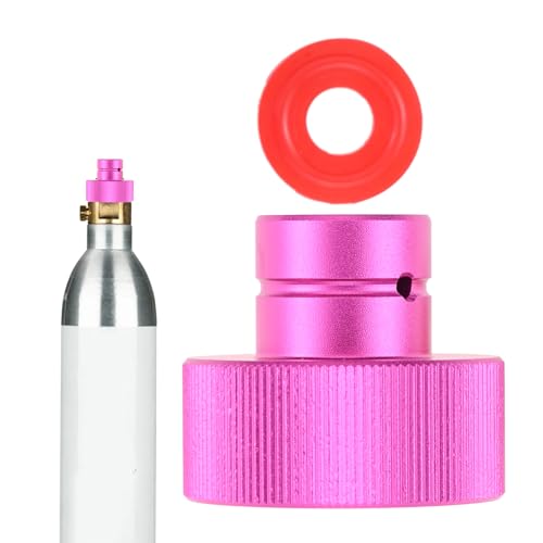 Mgoodoo CO2 Quick-Adapter Schnelladapter für CO2 Soda kompatibel mit Duo (Demontage vor dem Einbau des Zylinders)/Terra/Art Adapter 425g Zylinder 60L Trapezgewinde TR21-4 Rosa