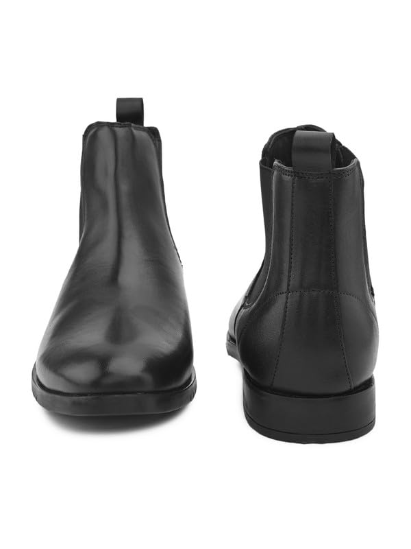 Image of Men's Genuine Leather Chelsea Boots I Premium Comfortable Slip-On Ankle Boots I Cushioned insole I Anti slip sole I Durable Stylish Leather Boots for Office & Daily Use