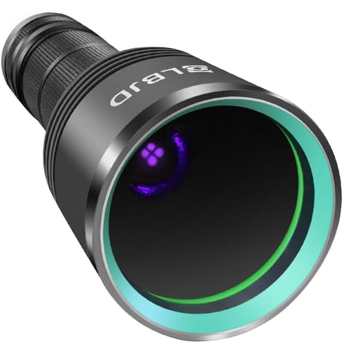 LBJD Black Light UV Flashlight 365NM Rechargeable Flashlight with 4 LEDs with Filter, High Power Pet Urine Detection Resin Cured, Scorpion, Rock, Car Leak