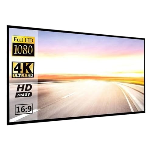 écran de Projection motorisé Écran de projecteur Portable Pliable pour Home cinéma, extérieur, intérieur, Double Face écran de Projection(100 inch)