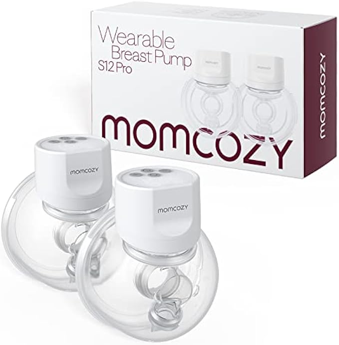 Momcozy S12 Pro Hands-Free Breast Pump Wearable, Double Wireless Pump with Comfortable Double-Sealed Flange, 3 Modes & 9 Levels Electric Pump Portable, Smart Display, 24mm, 2 Pack
