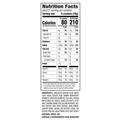 Image of RITZ Fresh Stacks Jalapeno Pepper Crackers, 8 Multi Snack Packs | Travel Snacks, Individually Wrapped
