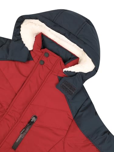 Image of Boys Winter Wear Hooded Puffer Jacket For Kids King red 14-16 Years