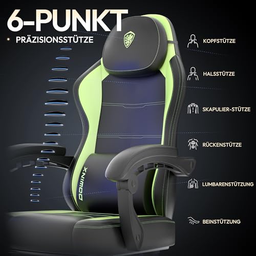 Sedia per il gaming, con cuscino, ergonomica, dotata di supporto lombare, in pelle sintetica PU, schienale largo, 150 kg, colore grigio chiaro - Sedia gaming - Immagine 3