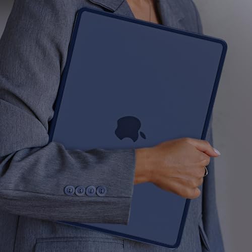 Image of BlueSwan Anti-Cracking Case for MacBook Air 15 inch, M5 M4 M3 M2 Chip 2026-2023 Model A3448 A3241 A3114 A2941, Drop Protection Soft TPU Bumper PC Base for Air 15.3 inch, Frosted Midnight