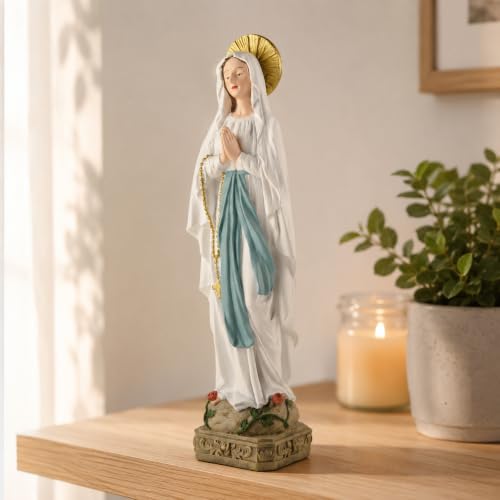 Estatua Nuestra Señora de Lourdes 11 pulgadas miniatura 2