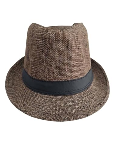 Image of BookMyCostume Brown Western Cowboy & Ballroom Style Hat | Fancy Dress Accessory for Dance, Stage Shows & Theme Parties For Adults