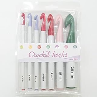 7 Pcs Plastic Crochet Hooks Huge Large Size Hooks for Knitting Crochet Knit Sweater Doll Knit Random Colors