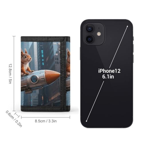 Wallet for Men - Slim Trifold Wallet, Rocket Squirrel Money Clip, Coin Purse with 8 Credit Card Holder2