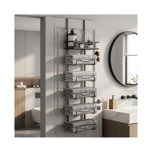CTESNE【No Drill - 6-Tier】 Towel Racks for Bathroom The Door