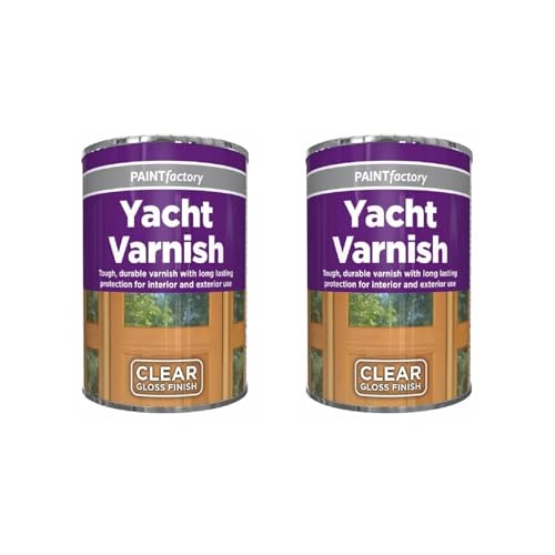 MIXEL Yacht Varnish Clear Gloss Tin Paint Quick Drying Formula UV Protection DIY Enthusiasts Ideal for Boats Yachts Decks Perfect for Interior & Exterior Use 300ml (2 Pcs)