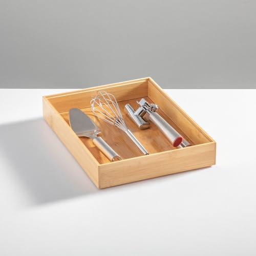 mDesign Kitchen Organiser – Bamboo Storage Box for Small Kitchen Essentials – Practical Holder for Herbs, Spices, Coffee & Tea Bags – Set of 2 - Image 9
