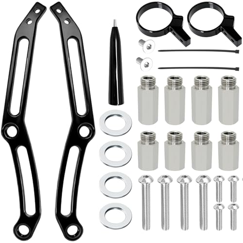 AC-MTORC Motorcycle Remote Reservoir Shocks Bracket Mount Clamps for Harley Touring Road King Road Glide Street Glide Electra Glide Ultra Limited CVO 2014-2023