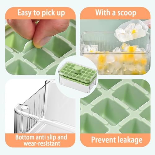 Bandeja para cubos de hielo con tapa y recipiente, pack 2 miniatura 6