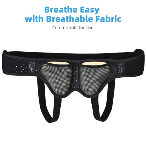 Tenbon Hernia Belt Truss for Single/Double Inguinal or Sports Hernia, Hernia Support Brace for Men for Women Pain Relief Recovery Strap with 2 Removable Compression Pads Comfortable Material