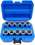 TSPTL 10PCS Wheel Lock Nut Key Removal Kit, Compatible with Tesla Model 3 Model Y Model X Model S, Wheel Lock Nut Socket Adapter Set, Contents T76 T77 T78 T79 T80 T81 T82 T83 T84 T85