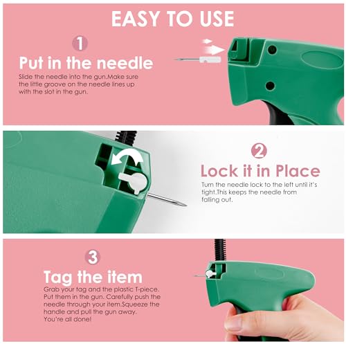 Image of Stitch Gun for Clothes - Handheld Stitch Gun Quick Clothing Fixer - Tagging Gun - Includes 6 Needle, 1000 Black Fasteners & 1000 White Fasteners