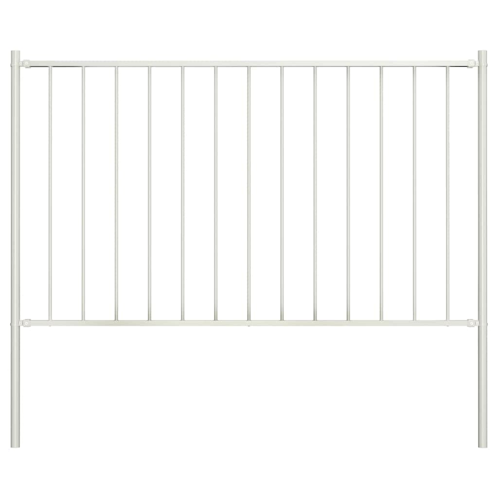 Clôture Woerden brise-vue double tige 1,7x1m avec poteau acier blanc pour terrasse