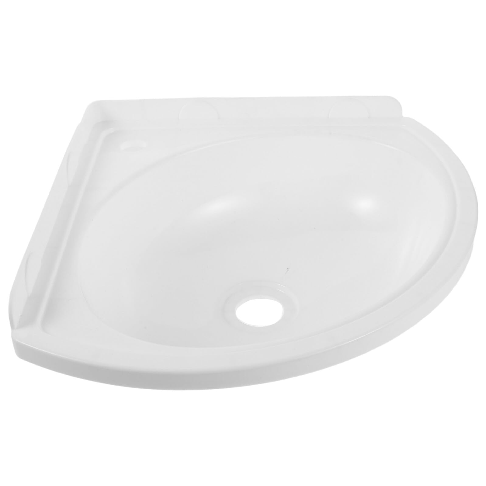Lavabo d'angle mural blanc en plastique suspendu compact