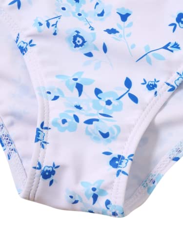 OYOANGLE Gril's Floral Print Bikini Bathing Suit Wireless 2 Piece Swimsuit4