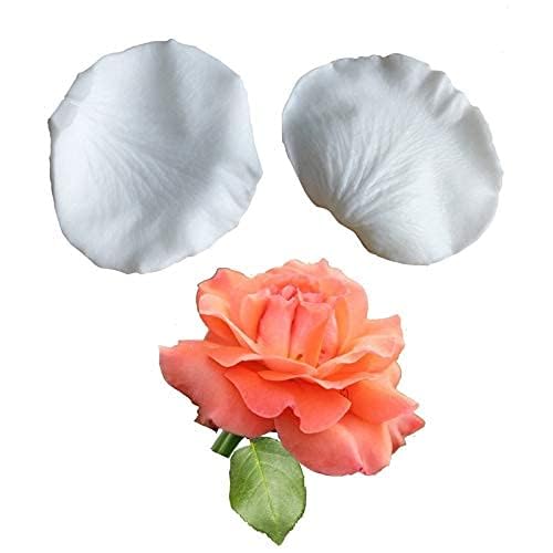 Rose Flower Silicone Cake Decorating Mold, White Fondant & Gumpaste Cake Decoration-image-5