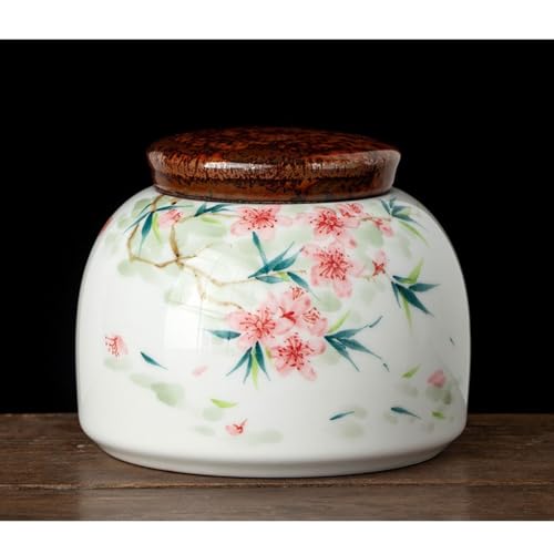 Latas de té de cerámica pintadas a mano para almacenamiento sellado elegante 6