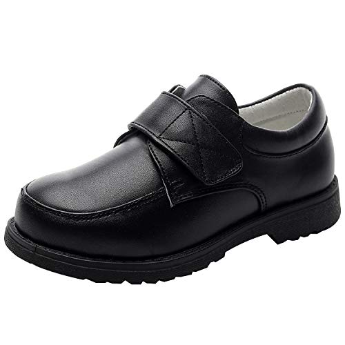 rismart Niño Punta Redonda Zapato Oxford Vestir para Traje Escuela Calzado(Negro 25,33 EU)