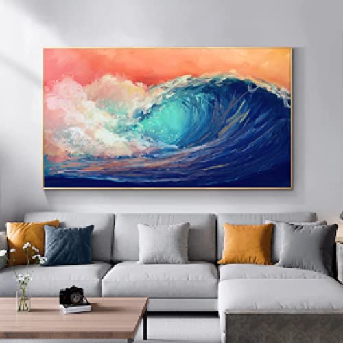 Toile paysage surf abstrait coloré pour raviver un mur blanc de salon sans effort