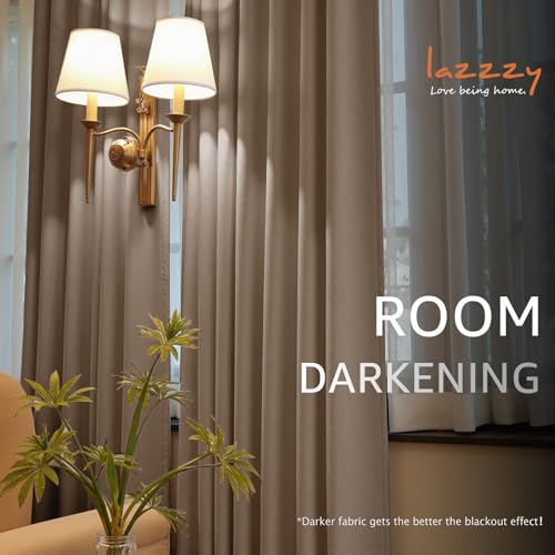 Image of Light Taupe Velvet Curtains Warm Rod Pocket 52x72 Inch 2 Panels | Soft Velvet, For Small Windows, Kitchens & Bathrooms, Light Shifting Texture, Elegant Luxury Drape, Rich, Rod Pocket