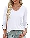 XIEERDUO Plus Size Womens Clothing 3/4 Sleeve Blouses for Women 2025 V Neck Tops Business Work Casual Beach Vacation Fall Fashion Clothes Teacher Outfits A-White 3XL