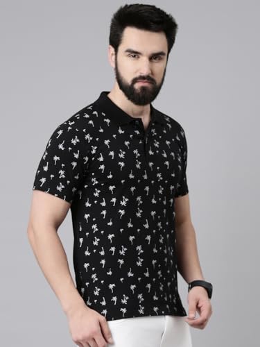 Image of KRYPTIC Men's Ultra-Soft Cotton Rich Casual Printed Half Sleeve Regular Fit Classic Polo T-Shirt - Soft, Cool & Stylish Everyday Wear