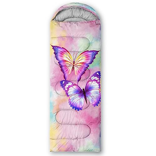CVHOUSE Butterfly Bolsa de Dormir para Camping, 3 Estaciones, Ligera, Impermeable, para Adultos y Niños, 31x90 pulgadas miniatura 5