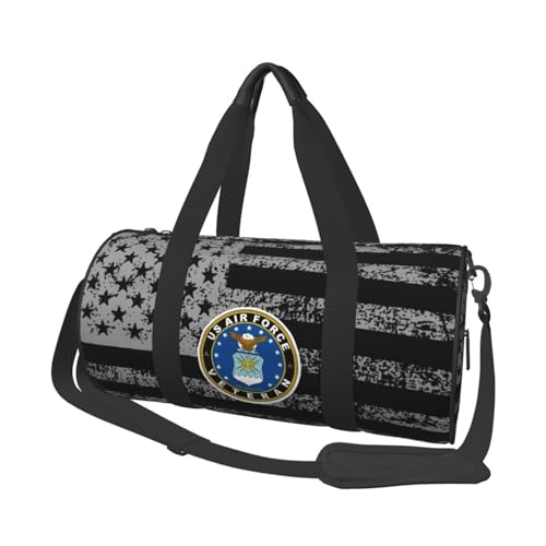 Air Force Veteran Beach Towel Convertible Garment Bag with Shoulder Strap, Carry on Garment Duffel Bag for Men - Rolling Foldable for Travel Luggage Bags (Black)