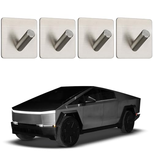 4PCS Trunk Hooks Compatible with Tesla Cybertruck Cyberbeast 2024 2025 Interior Hook Accessoires Organizer Hanger Bags Cyber Hanbag Truck Grocery Bag Holder Trunk Hook Exterior Part Kit Organizers